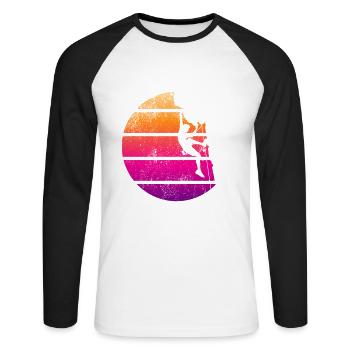 Climbing Bouldering Climbing for climbers - Unisex Long Sleeve Baseball T-Shirt - white/black - Front - Nik (191cm)