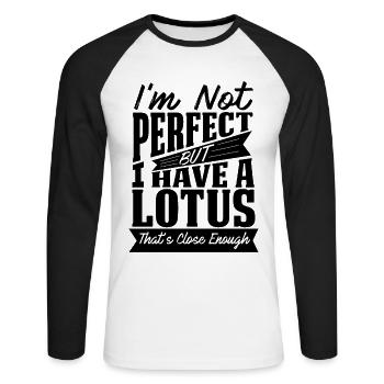 PERFEKT MIT LOTUS CAR - Unisex Baseballshirt langarm - Weiß/Schwarz - Vorne - Nik (191cm)
