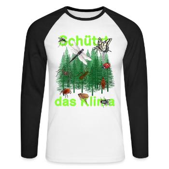 Nature sauvage Forêt Animaux Nature Protection du climat Insectes Animaux - T-shirt baseball manches longues Homme - blanc/noir - Devant - Nik (191cm)
