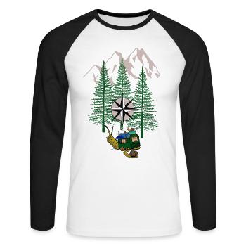Holiday Family Holiday Leisure Family Schnecke - Unisex Long Sleeve Baseball T-Shirt - white/black - Front - Nik (191cm)