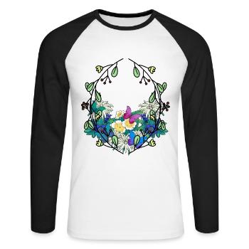 Early Spring Season Nature Lovers Environment - Unisex Long Sleeve Baseball T-Shirt - white/black - Front - Nik (191cm)