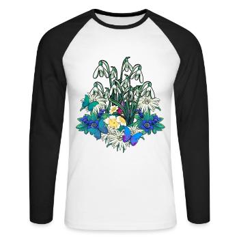Spring Garden Nature Nature lover Gardener Ecology - Unisex Long Sleeve Baseball T-Shirt - white/black - Front - Nik (191cm)