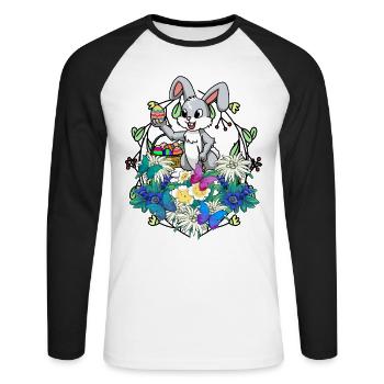 Early Spring Easter Eggs Easter Brush Easter - Unisex Long Sleeve Baseball T-Shirt - white/black - Front - Nik (191cm)