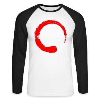 Love you always quote Japanese kanji words - Unisex Long Sleeve Baseball T-Shirt - white/black - Front - Nik (191cm)