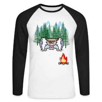 naturally sleep forest dwellers eco freak dream - Unisex Long Sleeve Baseball T-Shirt - white/black - Front - Nik (191cm)