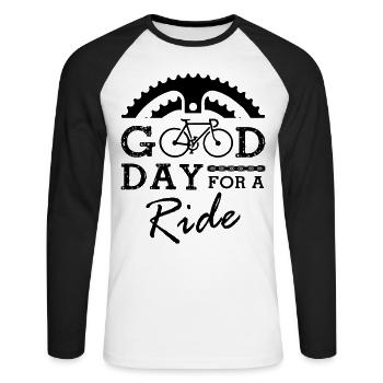 Good Day For A Ride - Unisex Baseballshirt langarm - Weiß/Schwarz - Vorne - Nik (191cm)