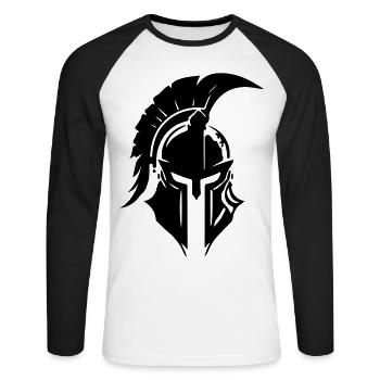 Gladiator Spartan Casque Sparta - T-shirt baseball manches longues Homme - blanc/noir - Devant - Nik (191cm)
