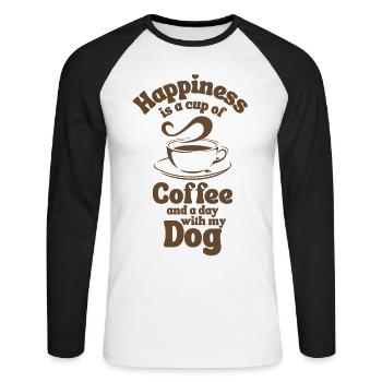 Coffee Dog lover - Unisex Long Sleeve Baseball T-Shirt - white/black - Front - Nik (191cm)
