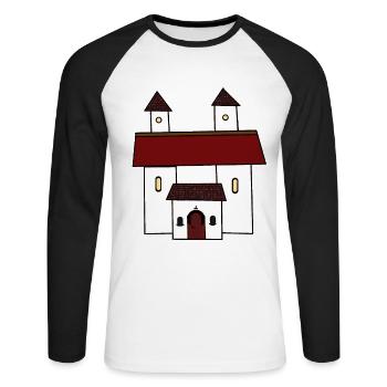 Middle Ages Church God Religion Pope Rome Jesus - Unisex Long Sleeve Baseball T-Shirt - white/black - Front - Nik (191cm)