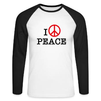 I love peace - Unisex Long Sleeve Baseball T-Shirt - white/black - Front - Nik (191cm)