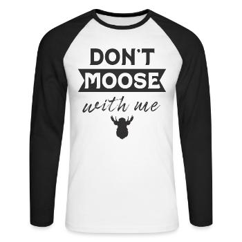 Ne m’embête pas - T-shirt baseball manches longues Homme - blanc/noir - Devant - Nik (191cm)