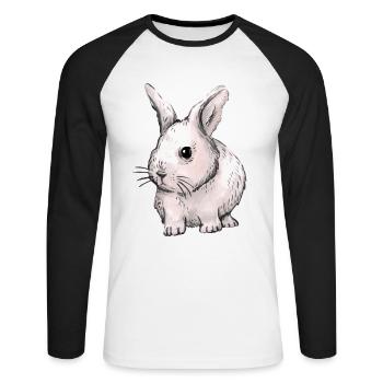 Rabbit, Bunny, Easter Bunny, Kids, Pets, Baby - Unisex Long Sleeve Baseball T-Shirt - white/black - Front - Nik (191cm)