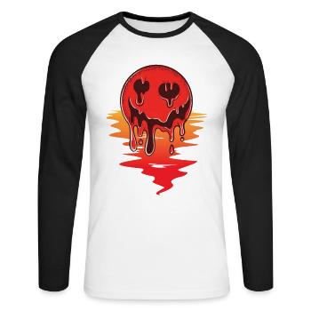 Sommer Sonne Temperatur Hitze Sonnenschein heiß - Unisex Baseballshirt langarm - Weiß/Schwarz - Vorne - Nik (191cm)