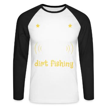Ask me about my dirt fishing - Unisex Long Sleeve Baseball T-Shirt - white/black - Front - Nik (191cm)
