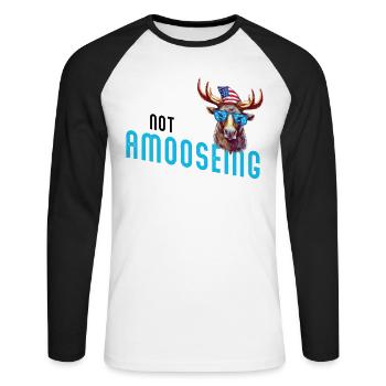 Orignal frais non amossant - T-shirt baseball manches longues Homme - blanc/noir - Devant - Nik (191cm)
