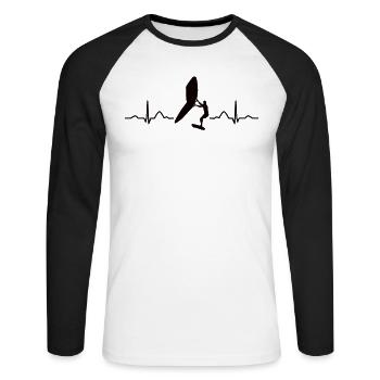 Flügel Surfer Wingsurfing Retro Folie Flügel - Unisex Baseballshirt langarm - Weiß/Schwarz - Vorne - Nik (191cm)