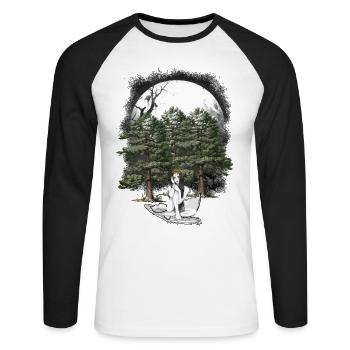 Girl Forest Fairy Elf Fantasy Fairy Character Egg - Unisex Long Sleeve Baseball T-Shirt - white/black - Front - Nik (191cm)