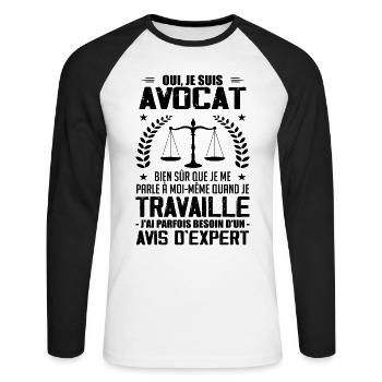 Yes I'm Lawyer Humor - Birthday Gift - Unisex Long Sleeve Baseball T-Shirt - white/black - Front - Nik (191cm)