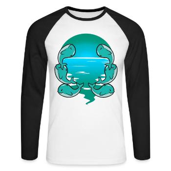 Baby, Whale, Fish, Marine Mammals, Children, Toddler - Unisex Long Sleeve Baseball T-Shirt - white/black - Front - Nik (191cm)