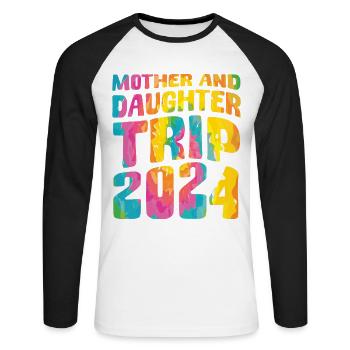 Voyage Mère Et Fille 2024 - T-shirt baseball manches longues Homme - blanc/noir - Devant - Nik (191cm)