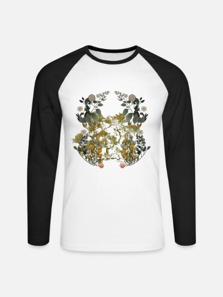 Forest Animals Deer Moose Sweden Wild Forest Nature - Unisex Long Sleeve Baseball T-Shirt - white/black