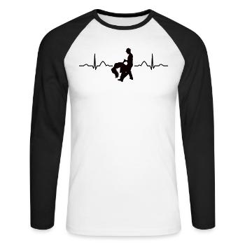 Salsero Und Salsera Heartbeat Salsa - Unisex Baseballshirt langarm - Weiß/Schwarz - Vorne - Nik (191cm)