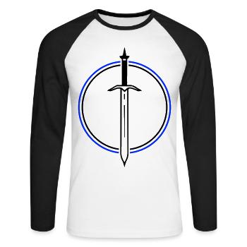 Sword Icon - Unisex Long Sleeve Baseball T-Shirt - white/black - Front - Nik (191cm)