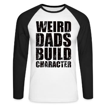 Seltsame Väter Bilden Charakter Lustig Vater - Unisex Baseballshirt langarm - Weiß/Schwarz - Vorne - Nik (191cm)