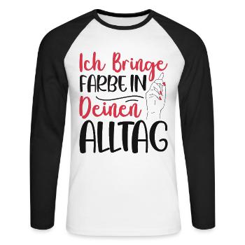 I Bring Paint Painter Dad Varnisher - Unisex Long Sleeve Baseball T-Shirt - white/black - Front - Nik (191cm)