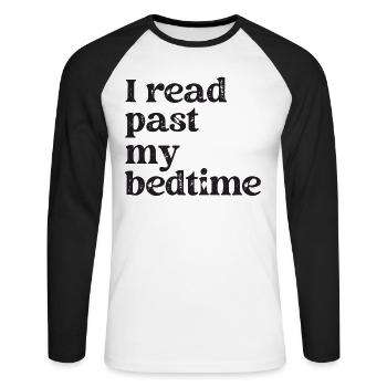 Bibliothèque livre amant lecture rat de bibliothèque - T-shirt baseball manches longues Homme - blanc/noir - Devant - Nik (191cm)