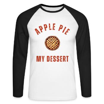 Tartes aux pommes avec garnitures sucrées - T-shirt baseball manches longues Homme - blanc/noir - Devant - Nik (191cm)
