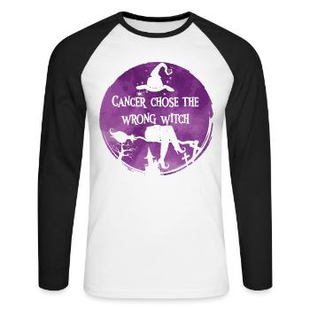 Krebs Hexe Pflaume Ehre Betreuer Krebs - Unisex Baseballshirt langarm - Weiß/Schwarz - Vorne - Nik (191cm)