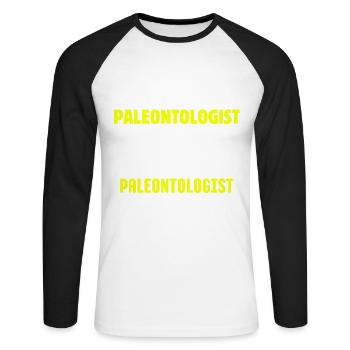 DATA DINOSAUR PALEONTOLOGIST FUNNY SCIENCE - Unisex Long Sleeve Baseball T-Shirt - white/black - Front - Nik (191cm)