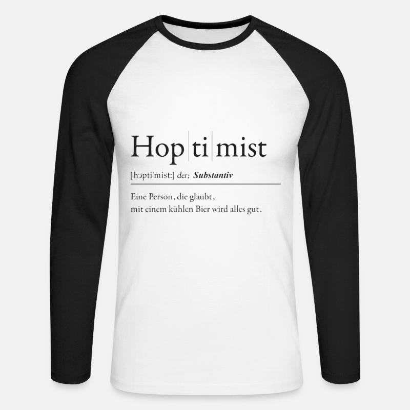Hop/ti/mist - Unisex Baseballshirt langarm - Weiß/Schwarz