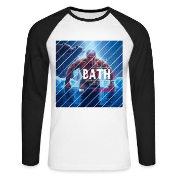 Eisbad - Unisex Baseballshirt langarm - Weiß/Schwarz - Vorne - Nik (191cm)