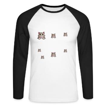 Ce que je fais de mon temps libre Ragamuffin - T-shirt baseball manches longues Homme - blanc/noir - Devant - Nik (191cm)