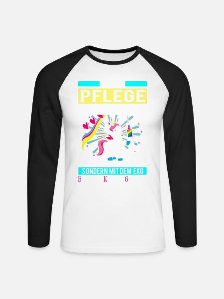 Einhorn - Pflege Prinzessin - Unisex Baseballshirt langarm - Weiß/Schwarz