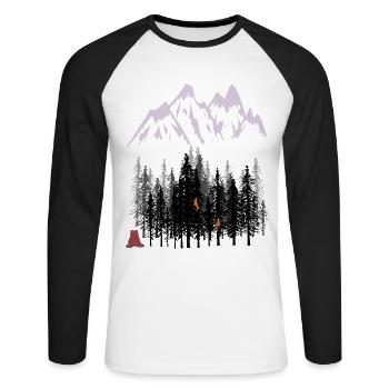 Wilderness Wildlife Forests Forest animals Animals Nature - Unisex Long Sleeve Baseball T-Shirt - white/black - Front - Nik (191cm)