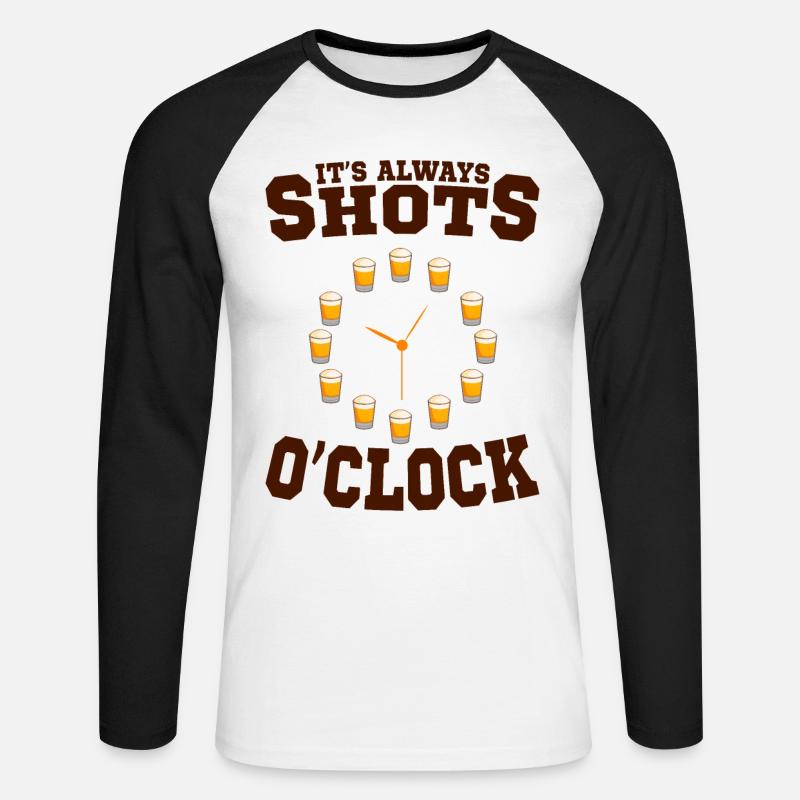 Lustiger Trinkspruch Geschenkidee - Unisex Baseballshirt langarm - Weiß/Schwarz