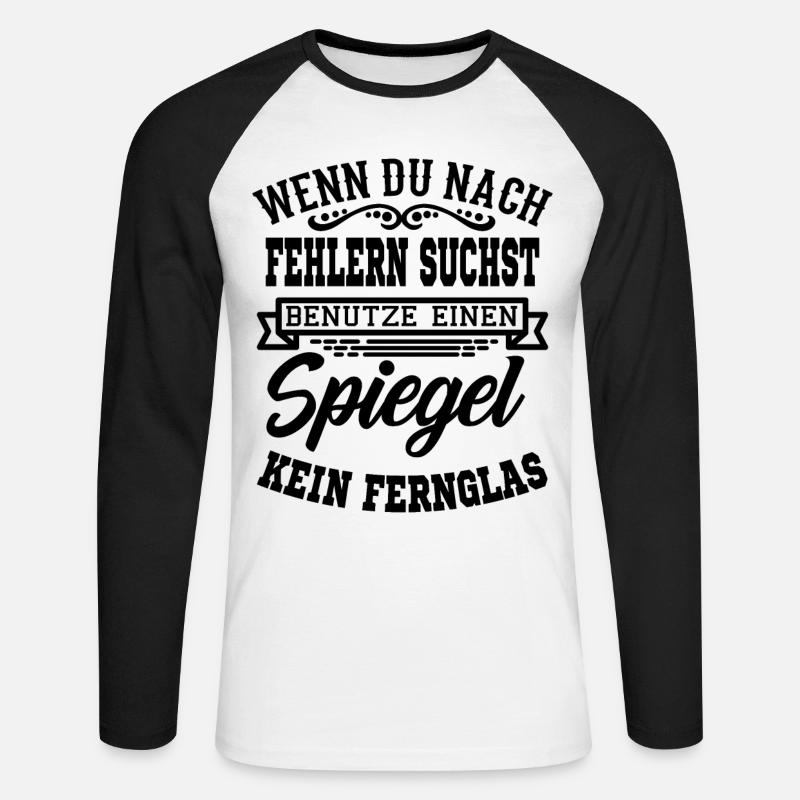 Lustiger Spruch T-Shirt Geschenkidee - Unisex Baseballshirt langarm - Weiß/Schwarz
