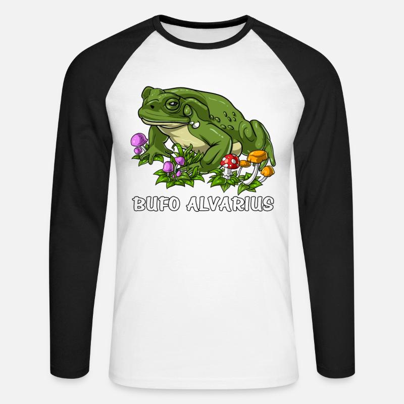 Bufo Alvarius Toad - Unisex Long Sleeve Baseball T-Shirt - white/black