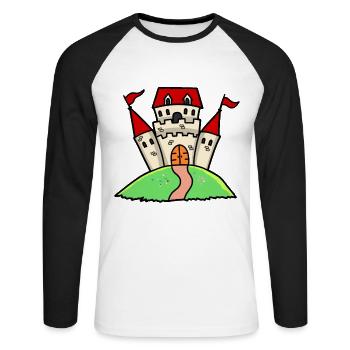 Burg Ritterburg Schloss Festung Ritterburg Kinder - Unisex Long Sleeve Baseball T-Shirt - white/black - Front - Nik (191cm)