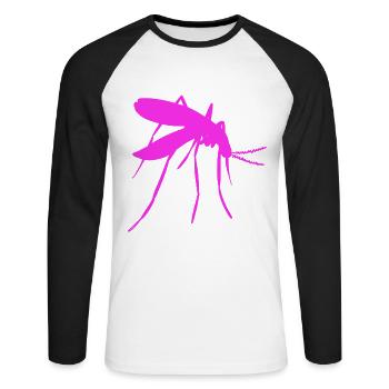 Mücke Blutsauger Insekt Insekten Stich - Unisex Baseballshirt langarm - Weiß/Schwarz - Vorne - Nik (191cm)