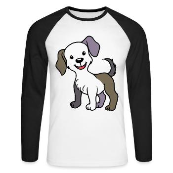 dog dog dog owner pets mutt shelter - Unisex Long Sleeve Baseball T-Shirt - white/black - Front - Nik (191cm)