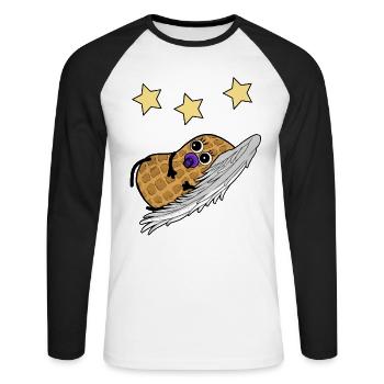 Peanut Baby Good Night Sleep Dream Nut - Unisex Long Sleeve Baseball T-Shirt - white/black - Front - Nik (191cm)