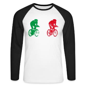 Road Bike Cycling Cycling Italy Cycling - Unisex Long Sleeve Baseball T-Shirt - white/black - Front - Nik (191cm)