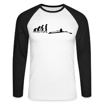 Rowing Shirt Rower Rowing Gift Water Sports - Unisex Long Sleeve Baseball T-Shirt - white/black - Front - Nik (191cm)