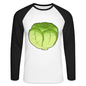 Eisbergsalat Salat Kohl Kohlkopf Gemüse Küche - Unisex Baseballshirt langarm - Weiß/Schwarz - Vorne - Nik (191cm)