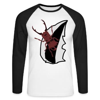 stag beetle insect insects antlers nature child - Unisex Long Sleeve Baseball T-Shirt - white/black - Front - Nik (191cm)