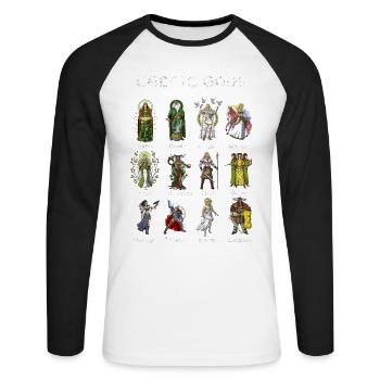 Alte Götter der keltischen Mythologie - Unisex Baseballshirt langarm - Weiß/Schwarz - Vorne - Nik (191cm)